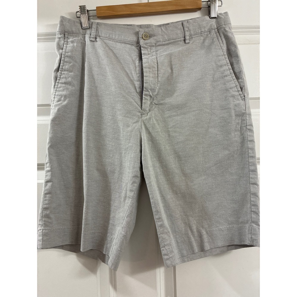 Britches by Samtex Mens Light Gray Chino Shorts Size 33W Cotton Stretch Casual
